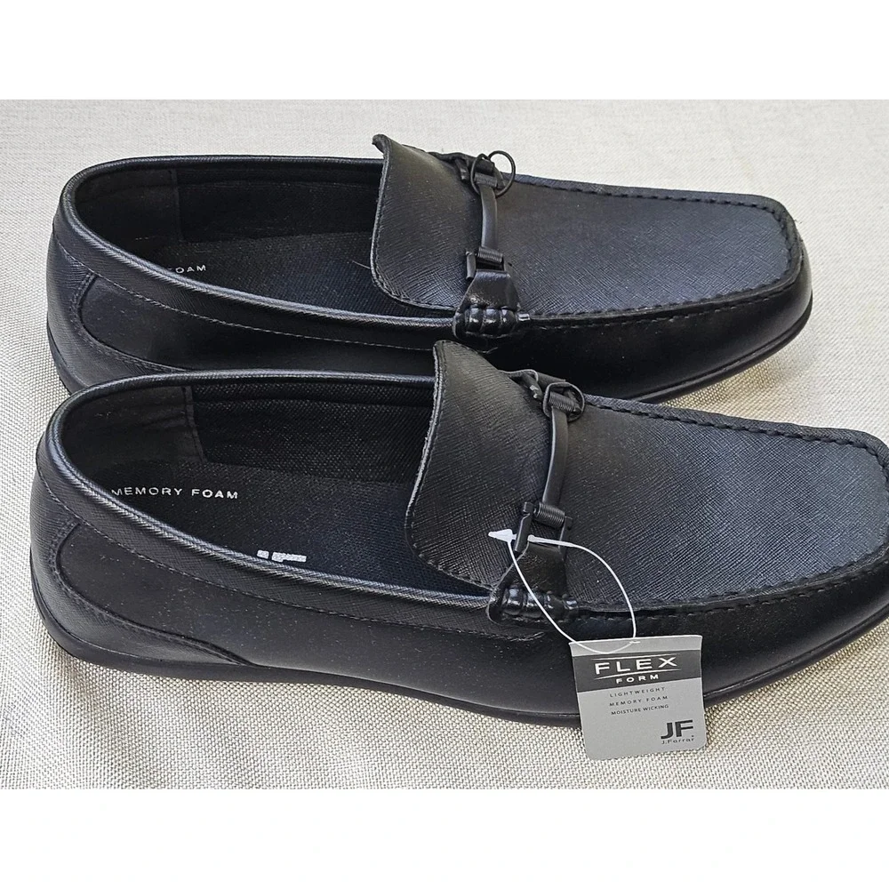 J. Ferrar Balter Loafers Mens 9.5 Black Flex Form Memory Foam Slip On Driver NEW